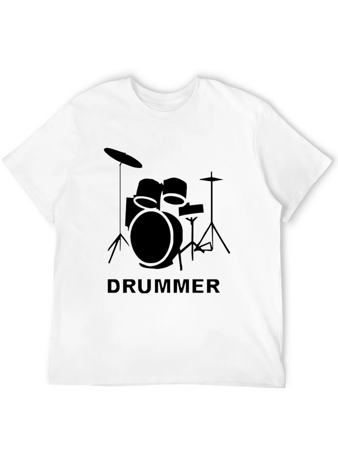 Drummer Graphic T-Shirt - Black Crew Neck Tee