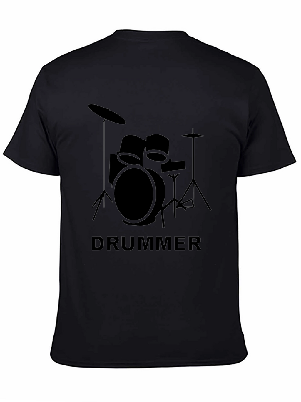 Drummer Graphic T-Shirt - Black Crew Neck Tee