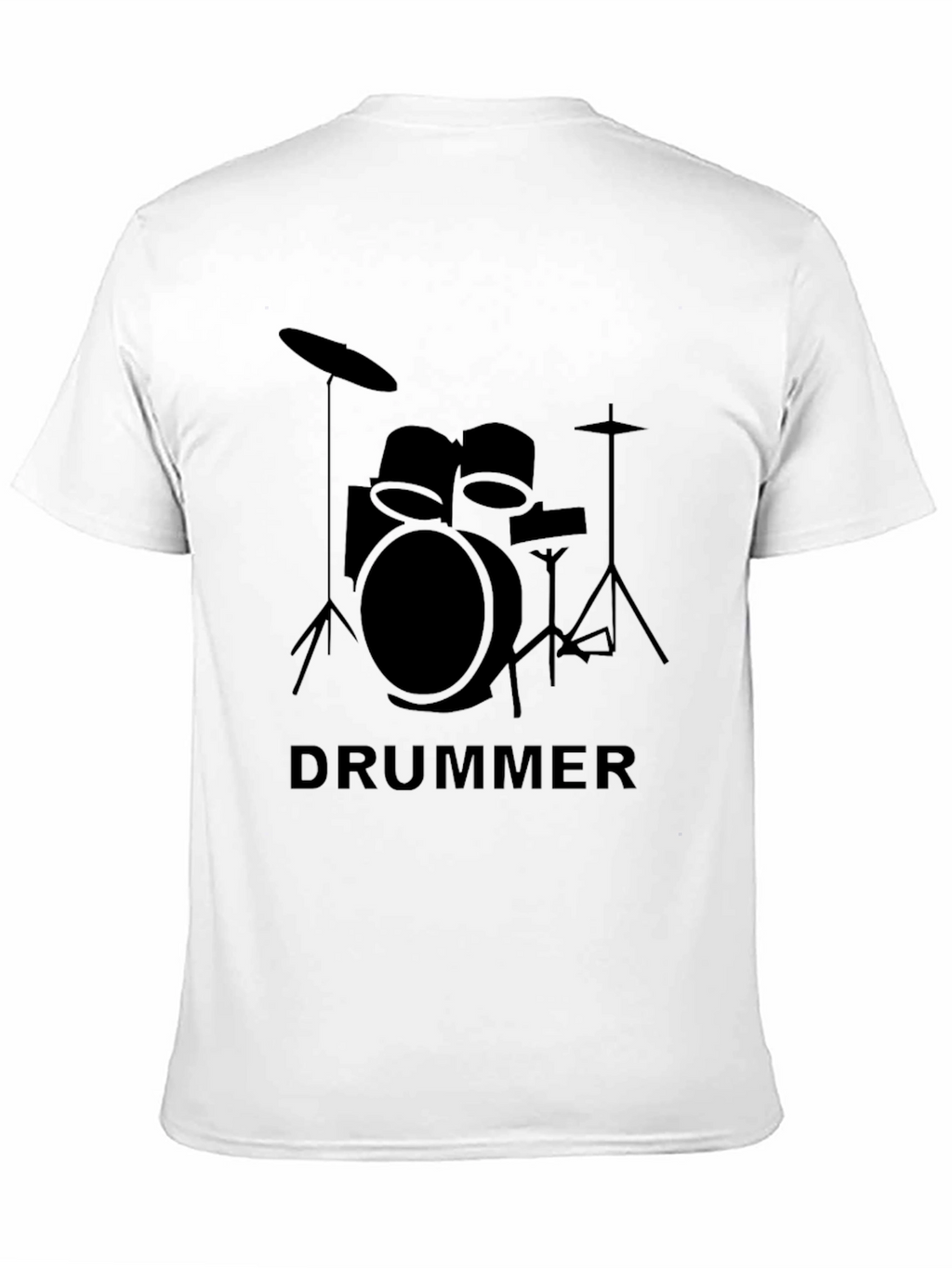 Drummer Graphic T-Shirt - Black Crew Neck Tee
