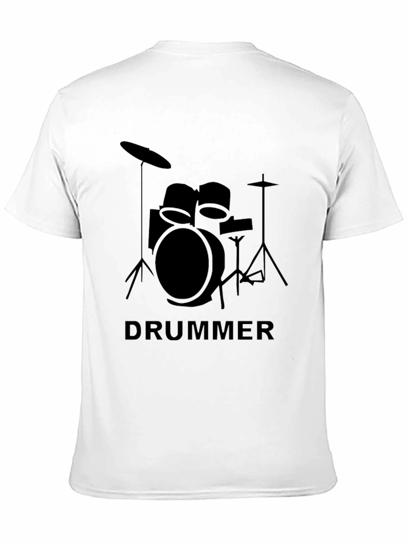 Drummer Graphic T-Shirt - Black Crew Neck Tee