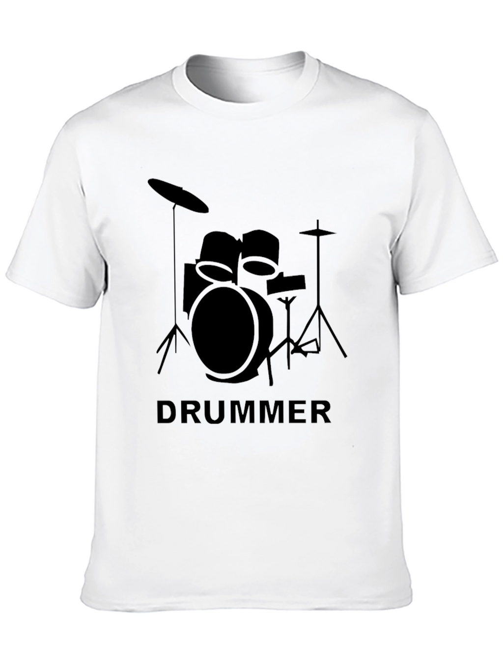 Drummer Graphic T-Shirt - Black Crew Neck Tee