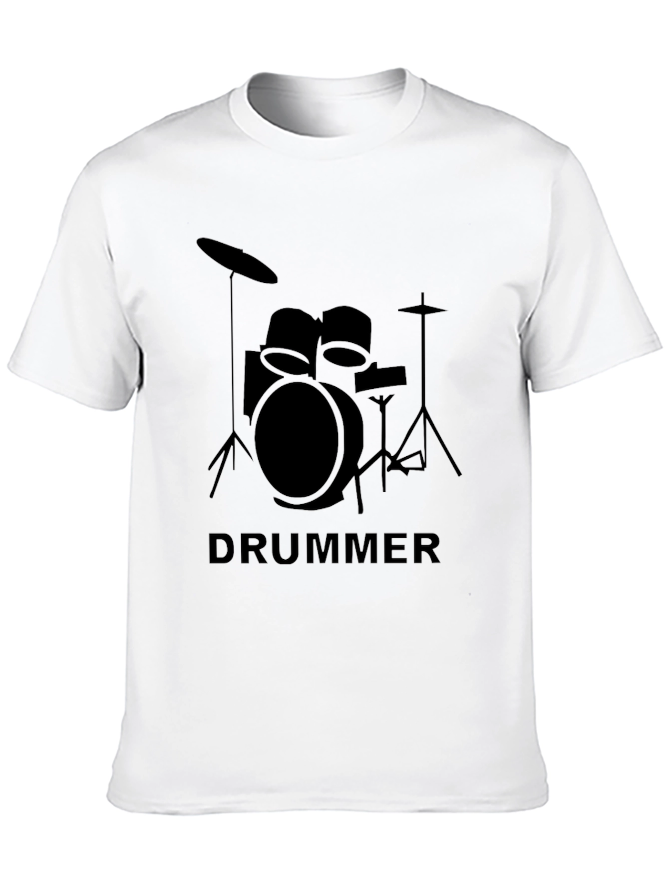 Drummer Graphic T-Shirt - Black Crew Neck Tee