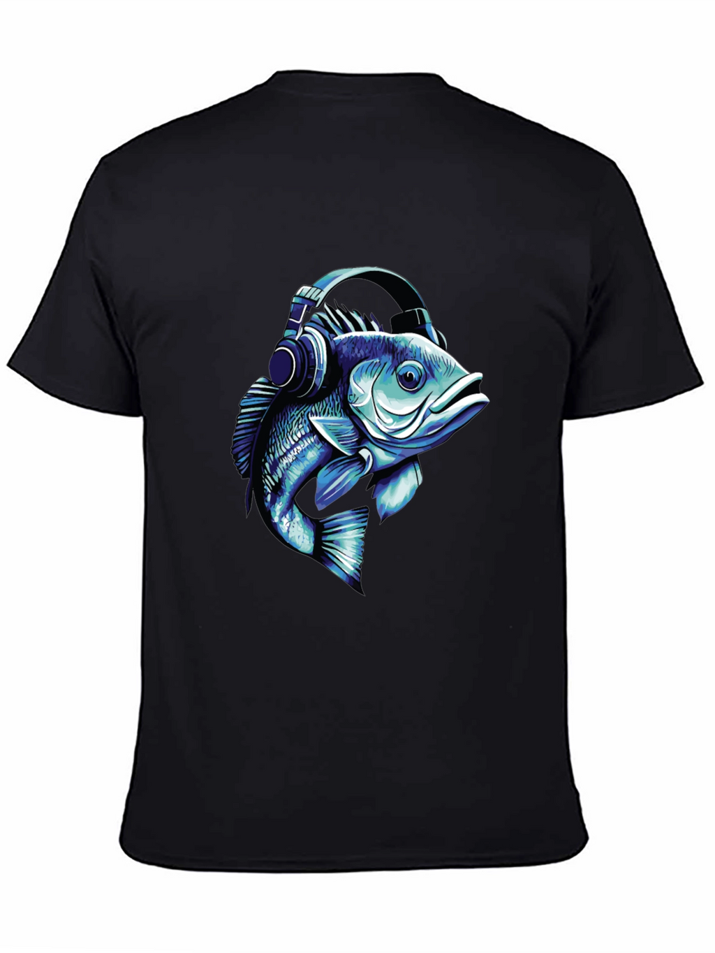 Fish with Headphones Graphic T-Shirt