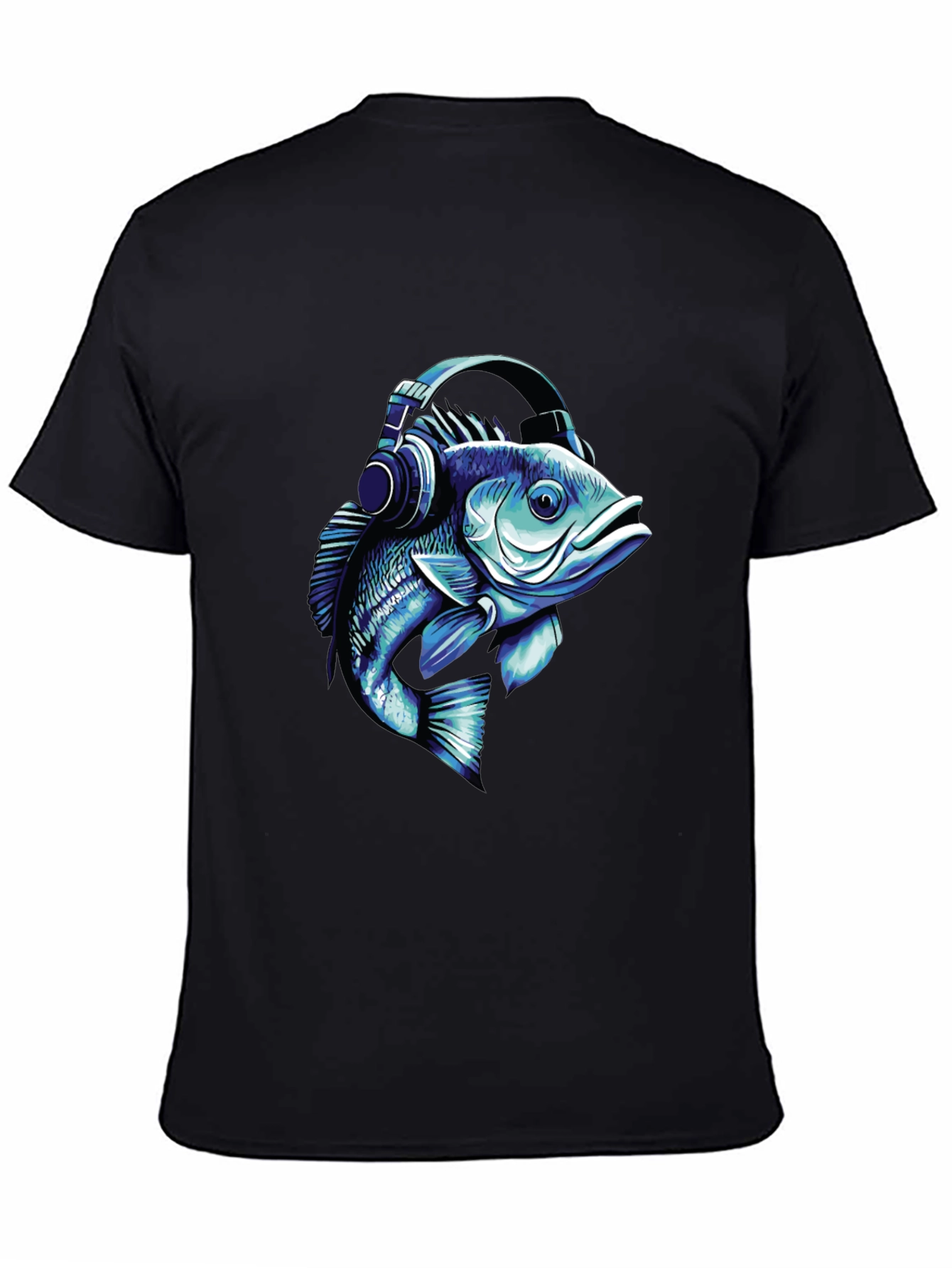 Fish with Headphones Graphic T-Shirt