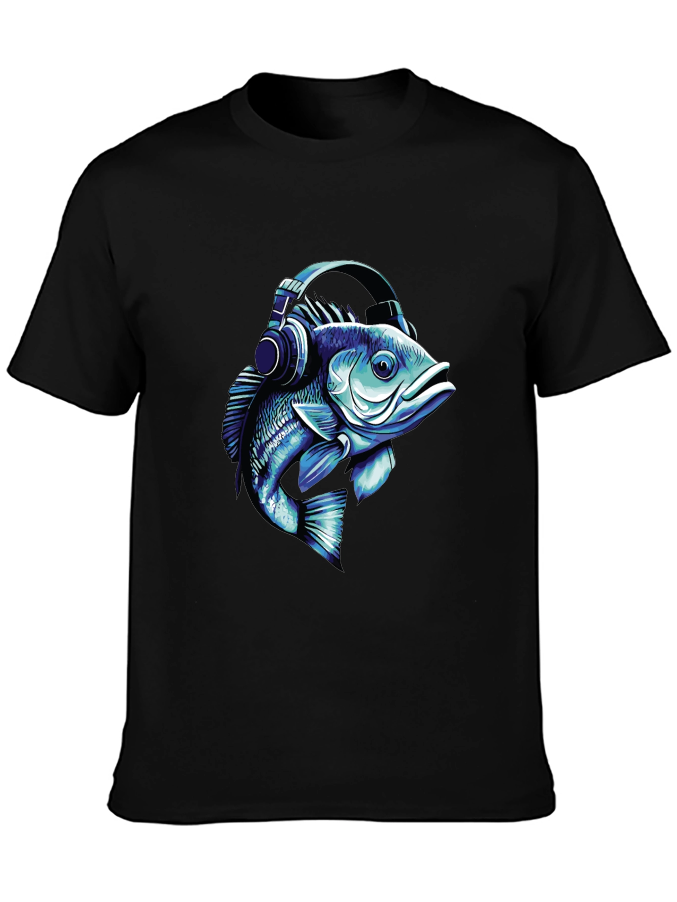 Fish with Headphones Graphic T-Shirt