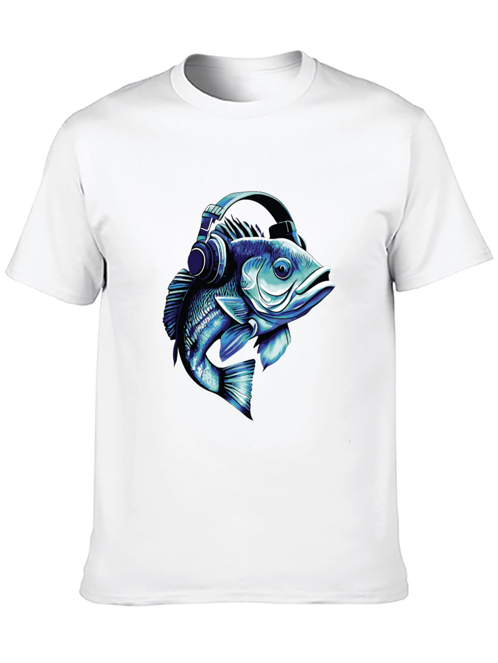 Fish with Headphones Graphic T-Shirt