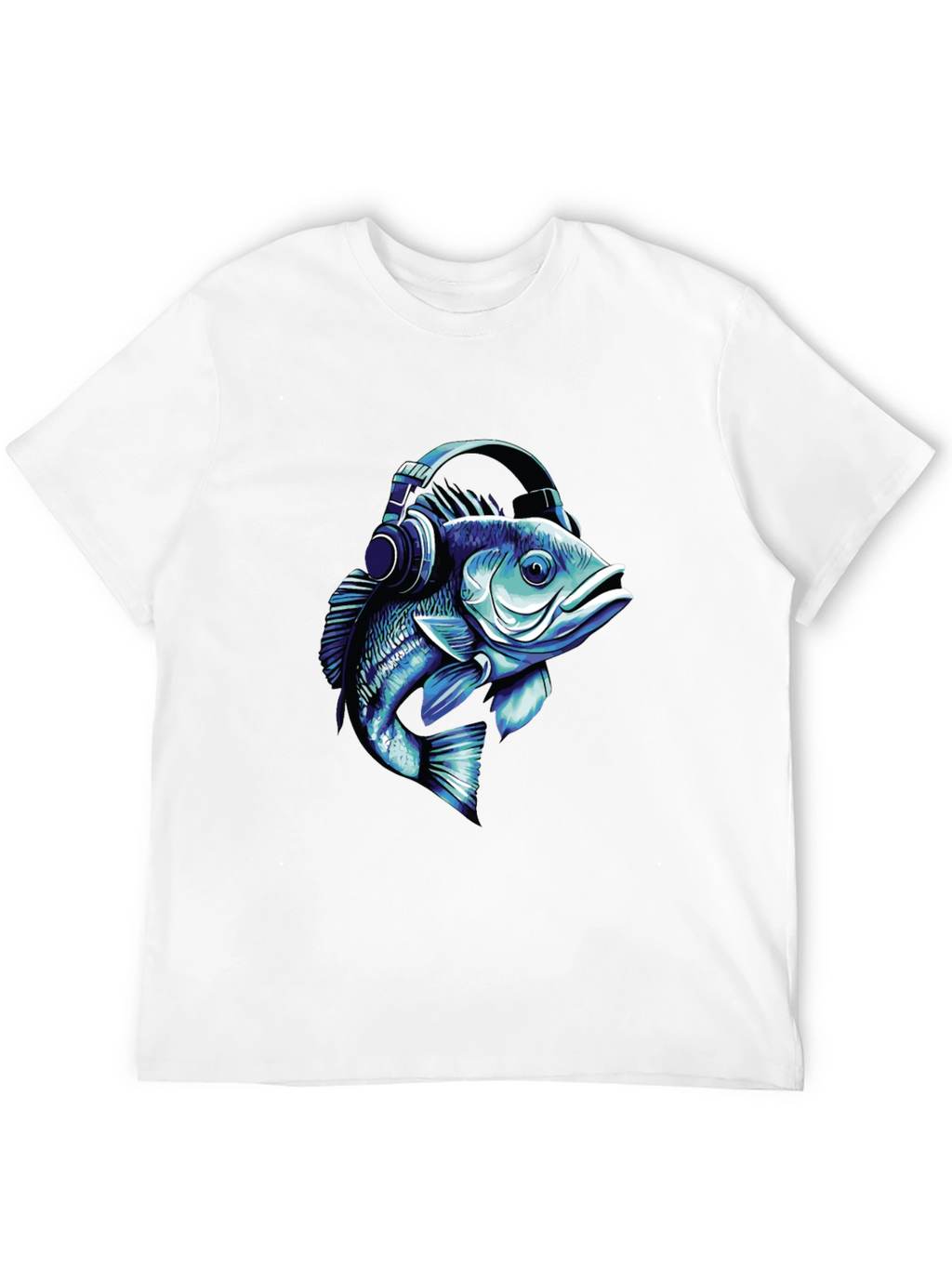 Fish with Headphones Graphic T-Shirt