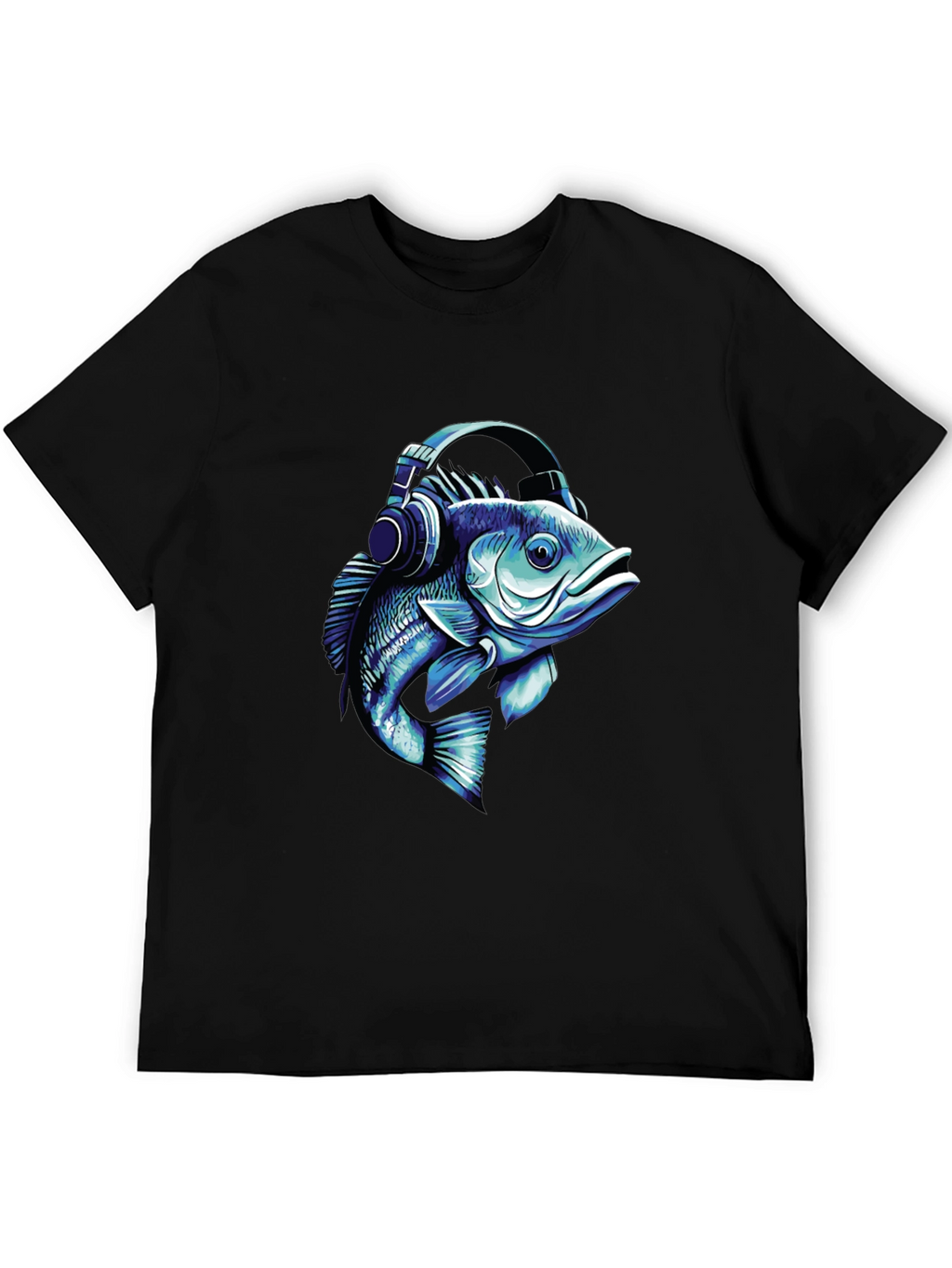 Fish with Headphones Graphic T-Shirt