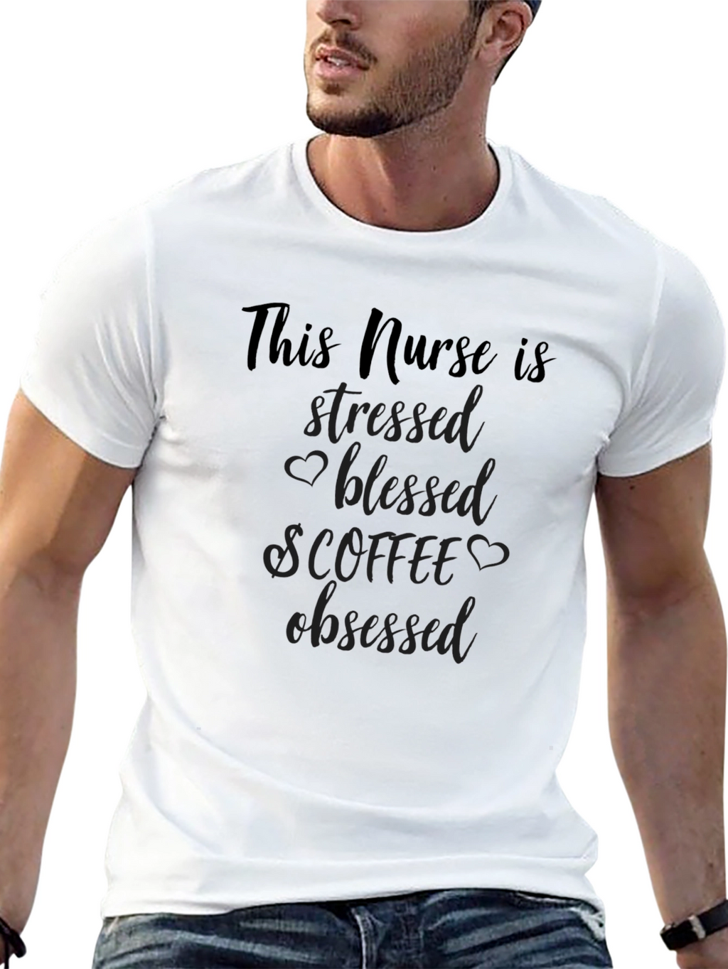 Stressed Blessed Coffee Obsessed Nurse T-Shirt