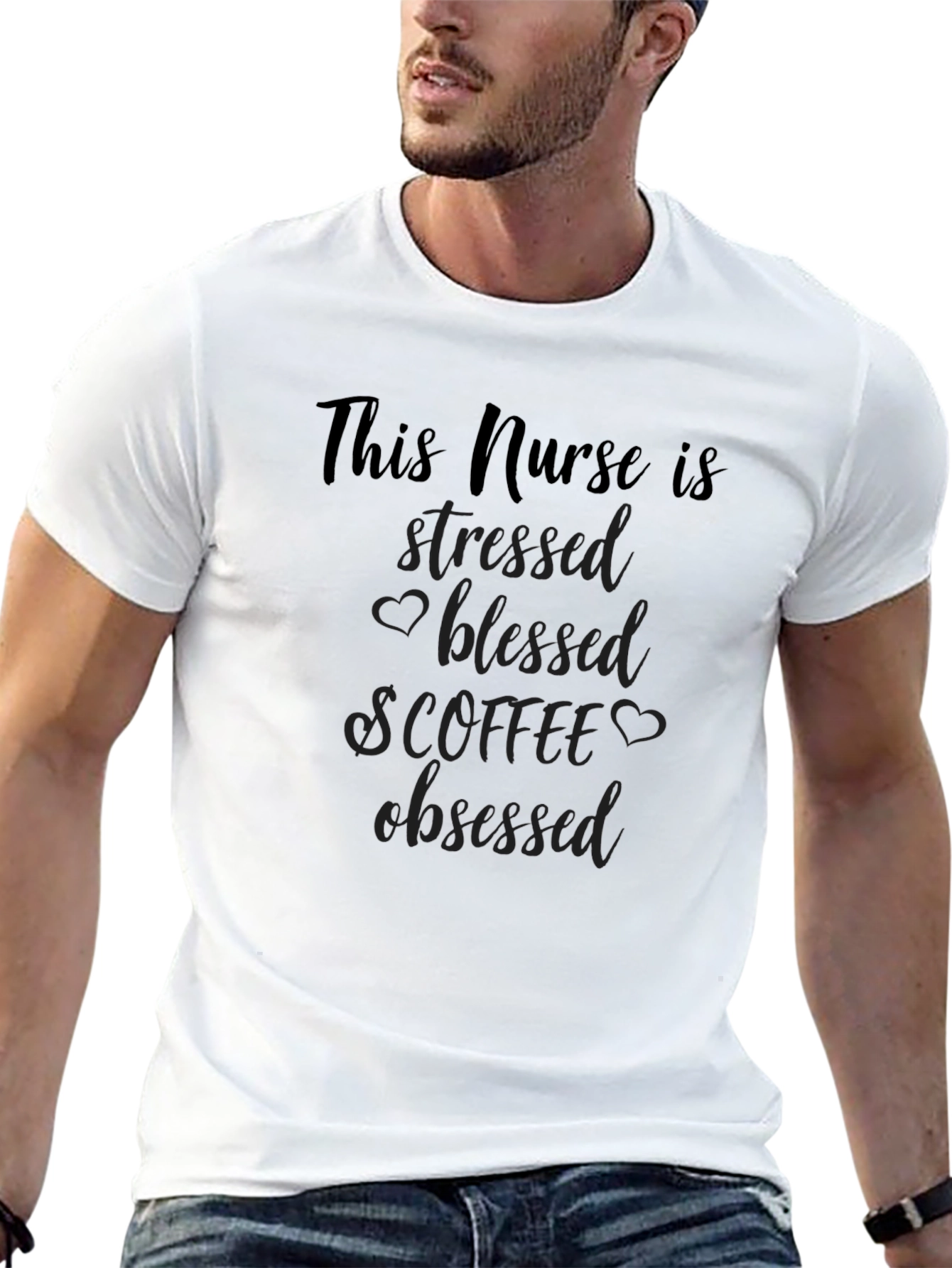 Stressed Blessed Coffee Obsessed Nurse T-Shirt