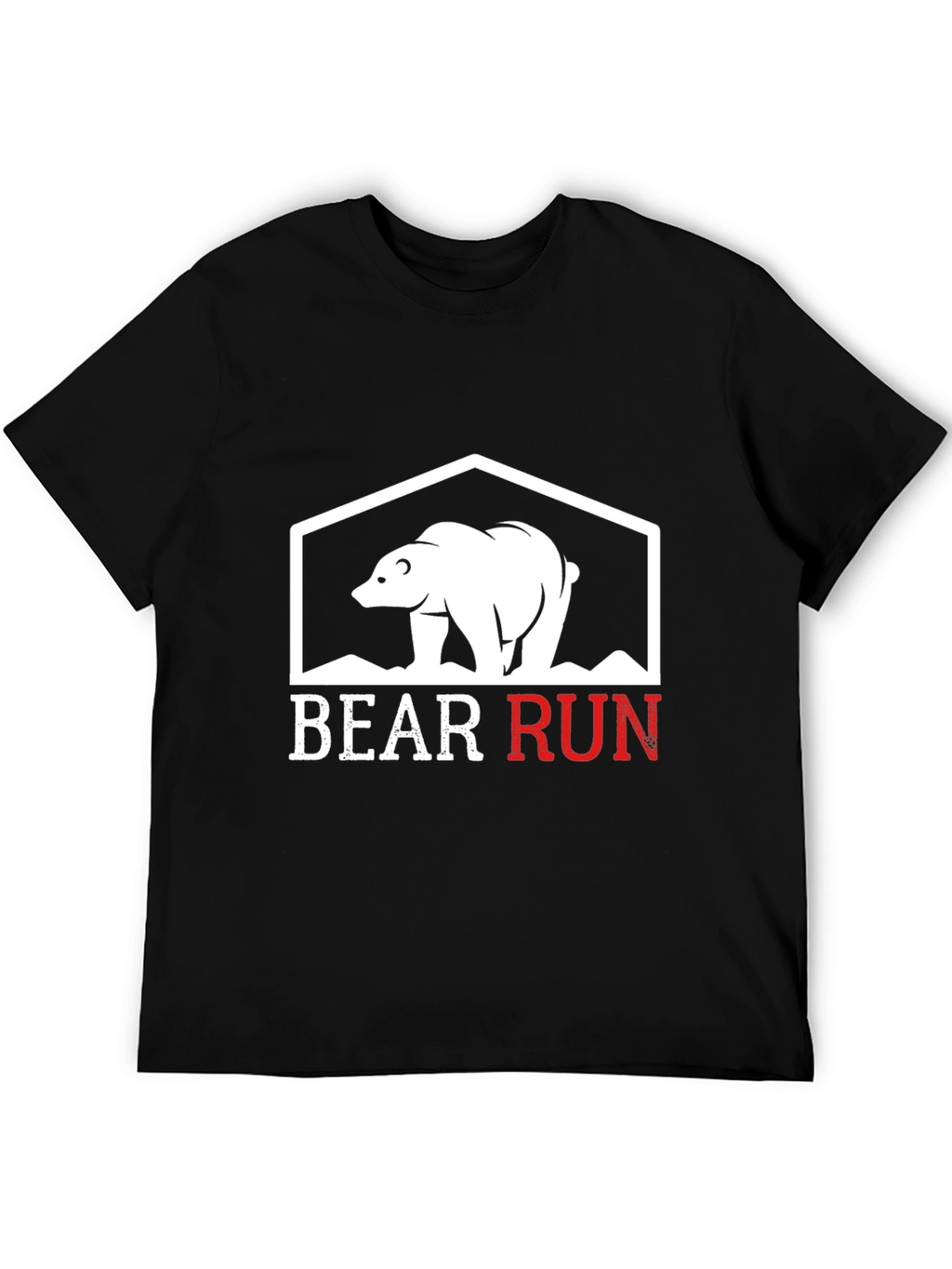 Bear Run Graphic Tee - Black Casual T-Shirt