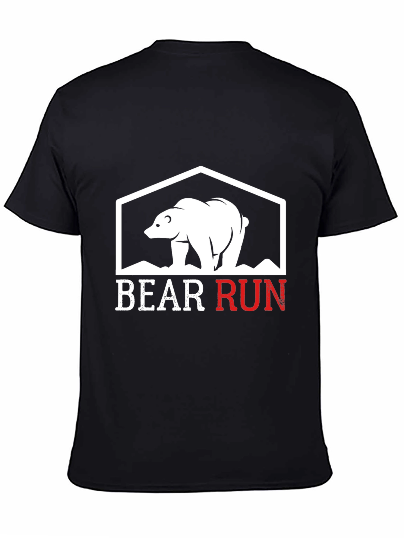 Bear Run Graphic Tee - Black Casual T-Shirt