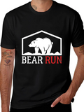 Bear Run Graphic Tee - Black Casual T-Shirt