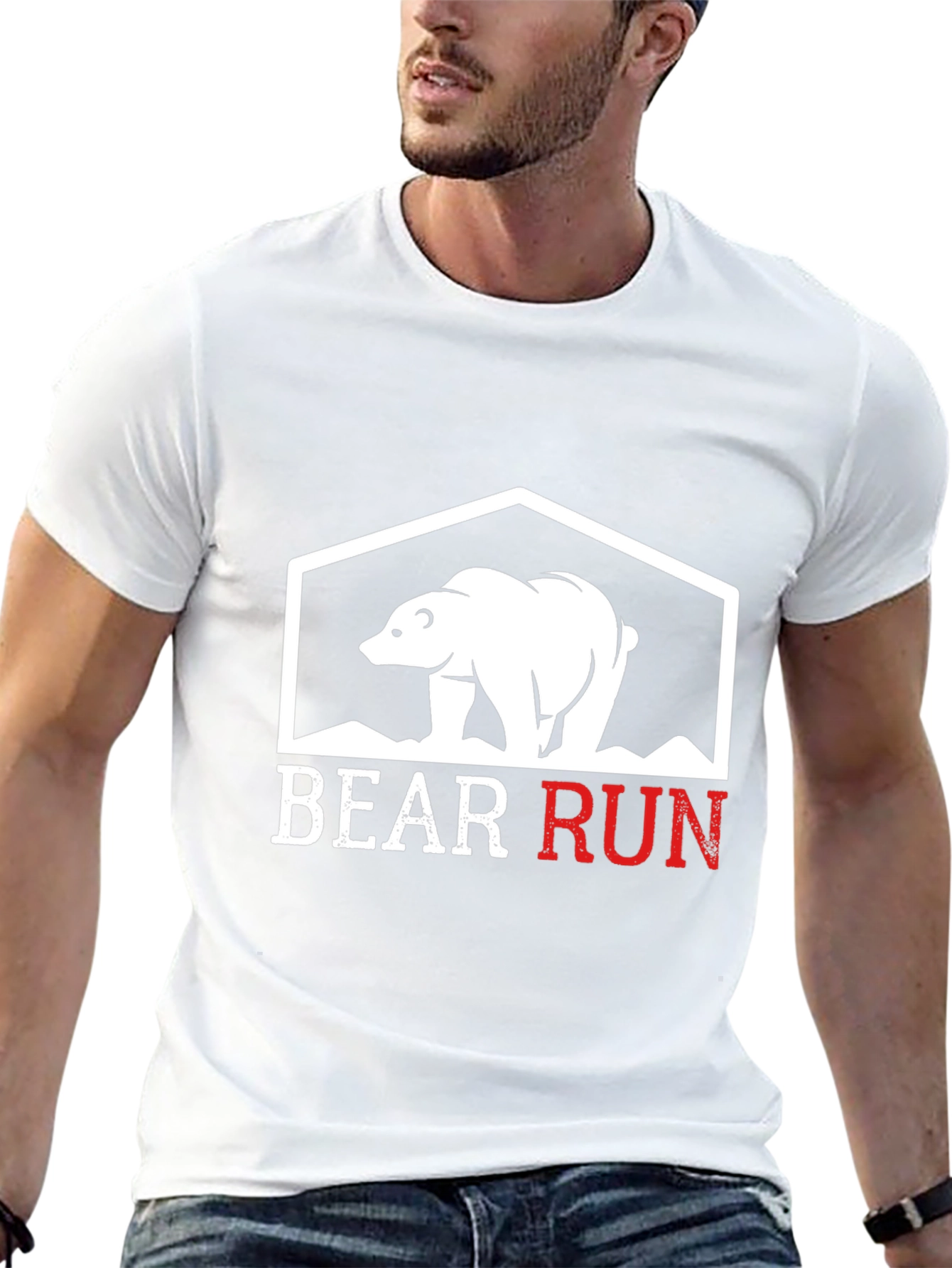 Bear Run Graphic Tee - Black Casual T-Shirt