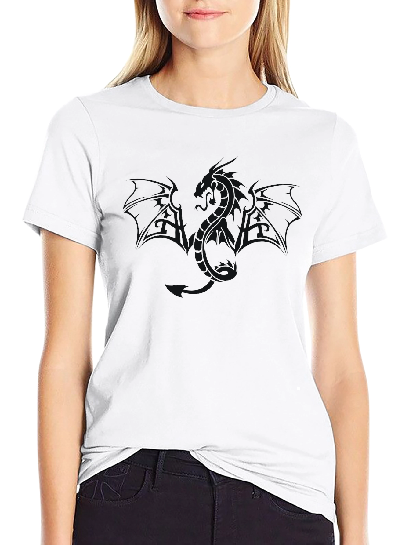 Classic Black Cotton Blend Tee