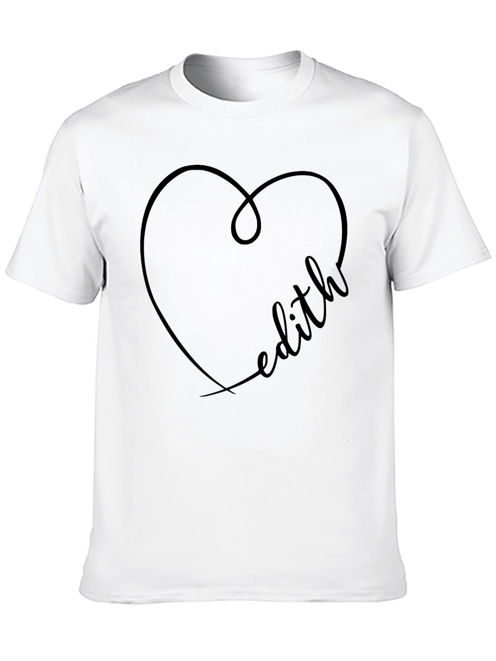 Edith Heart Graphic Black T-Shirt - Love Tee