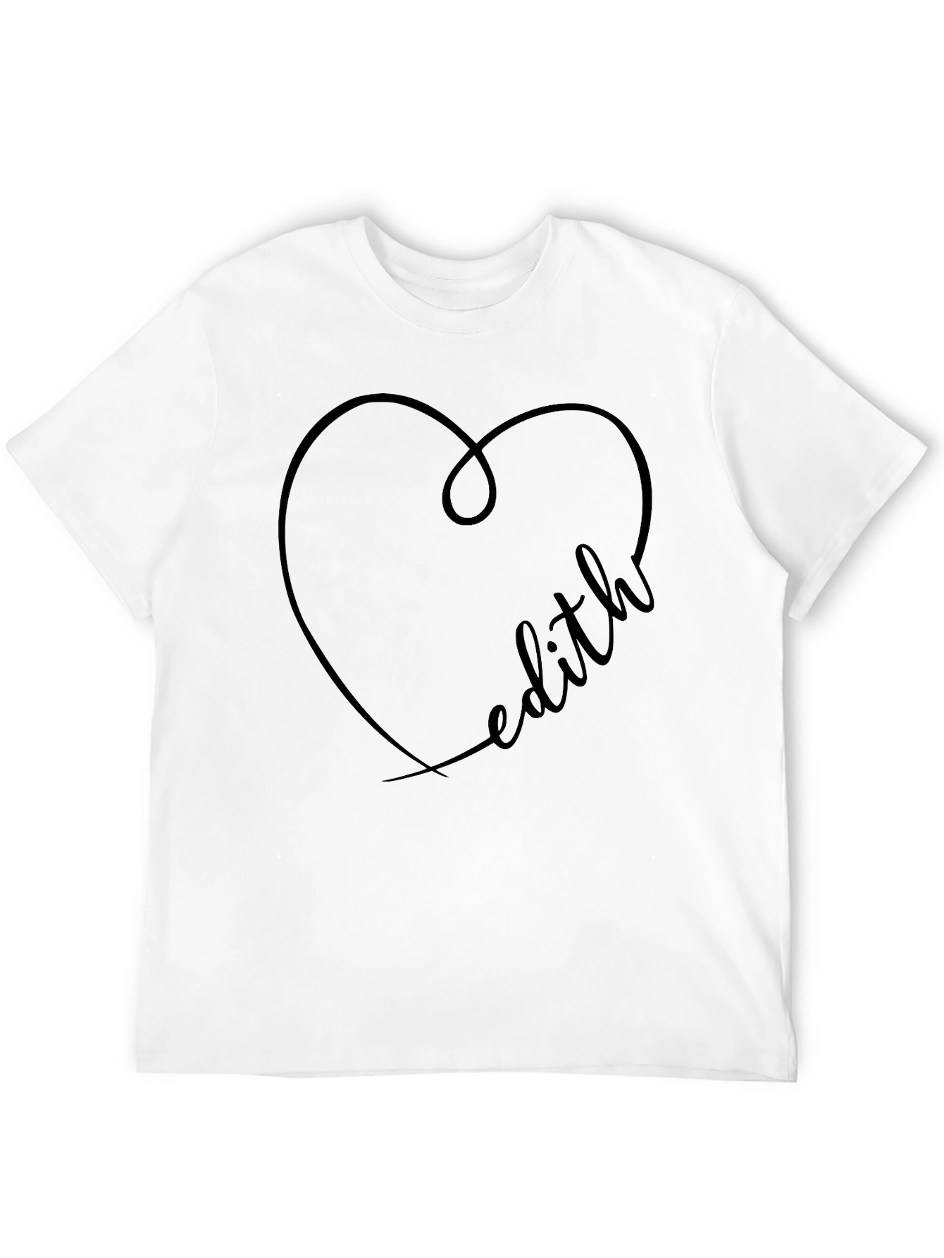 Edith Heart Graphic Black T-Shirt - Love Tee
