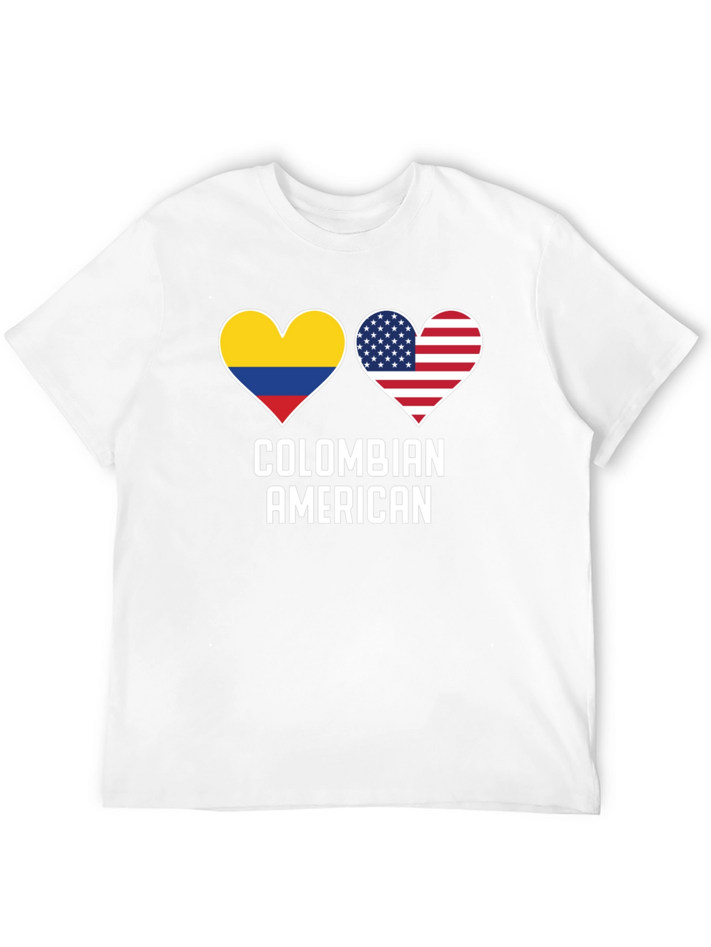 Colombian American Heart Flag Graphic T-Shirt