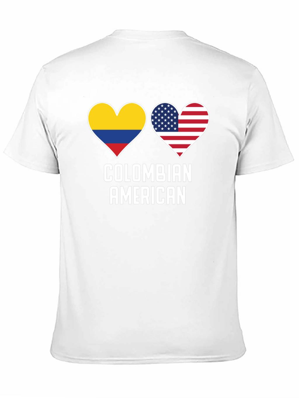 Colombian American Heart Flag Graphic T-Shirt