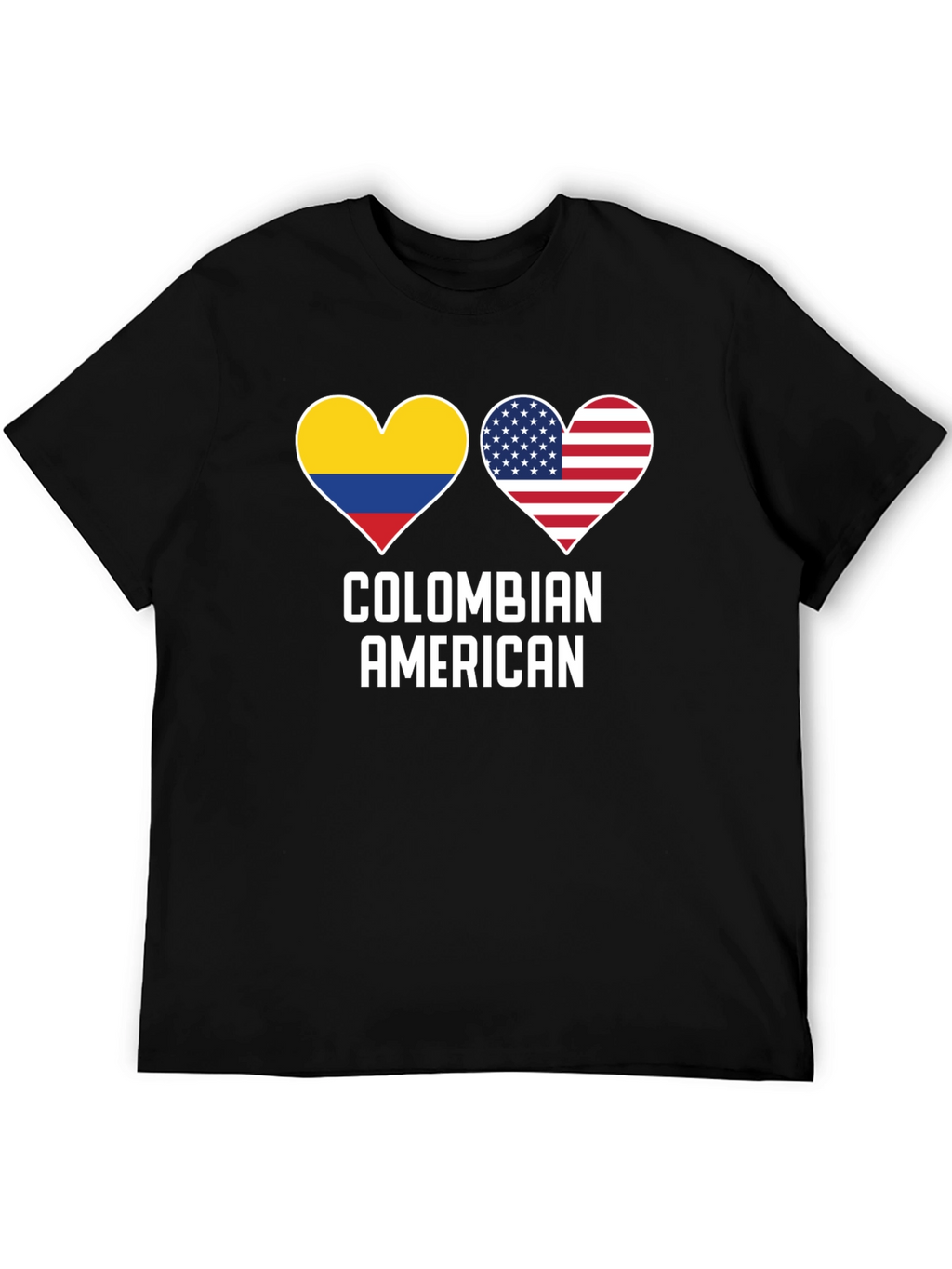 Colombian American Heart Flag Graphic T-Shirt