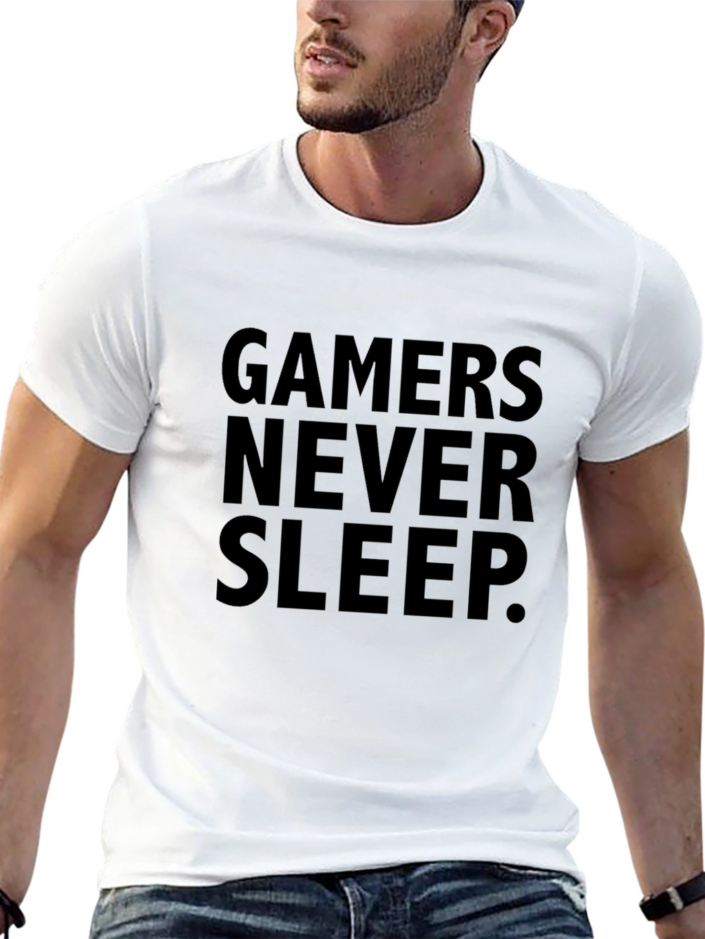 Gamers Never Sleep Black T-Shirt