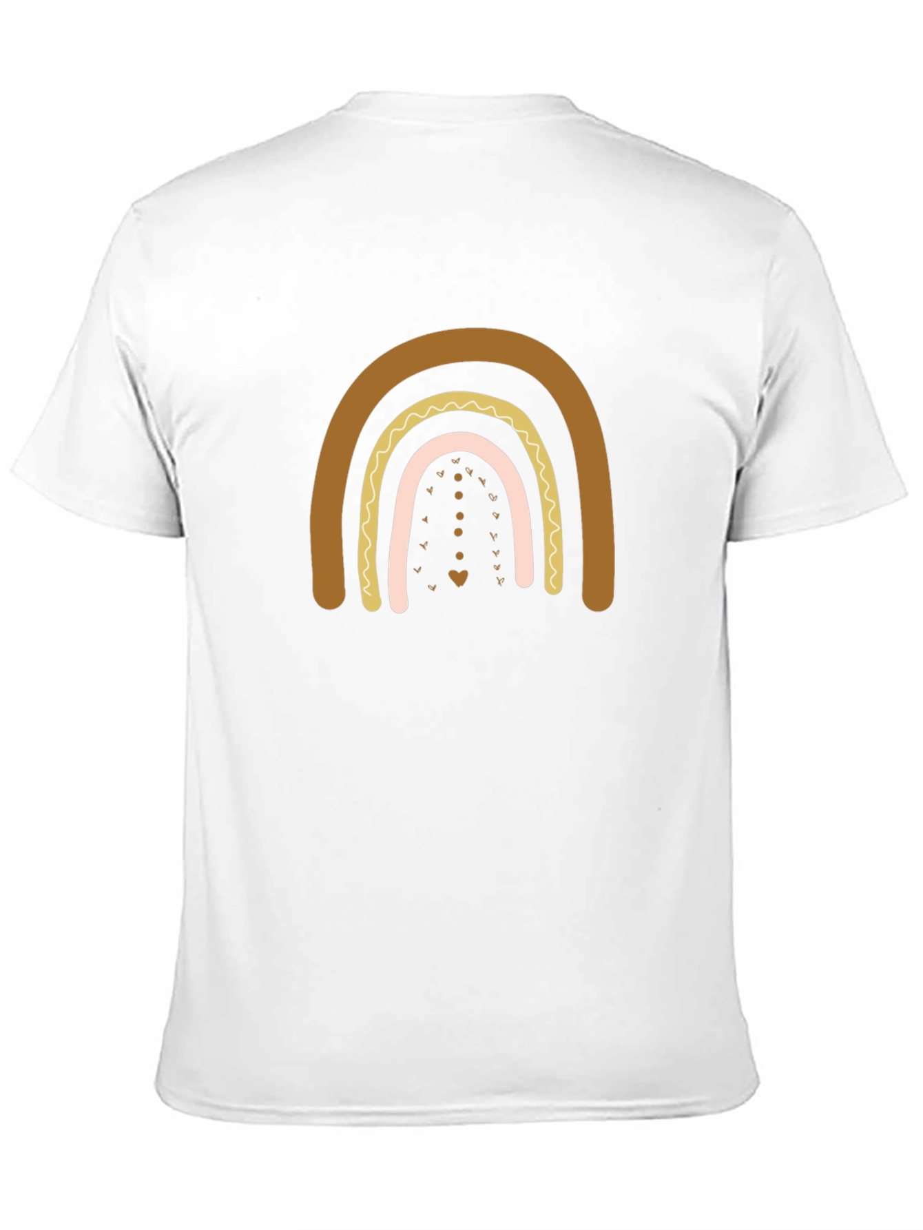 Boho Rainbow Graphic Print Black T-Shirt