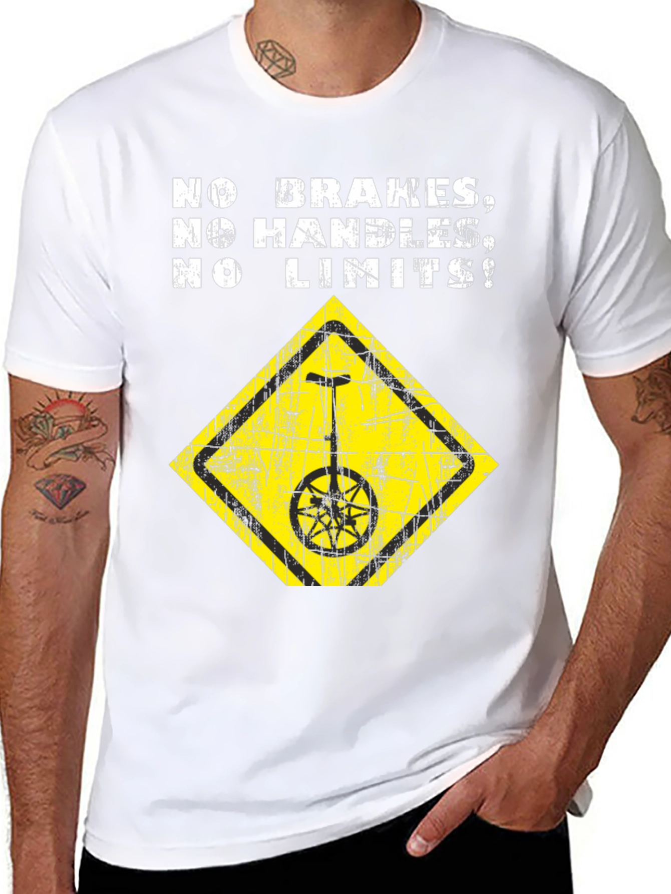 No Brakes Unicycle T-Shirt -  Daredevil Design