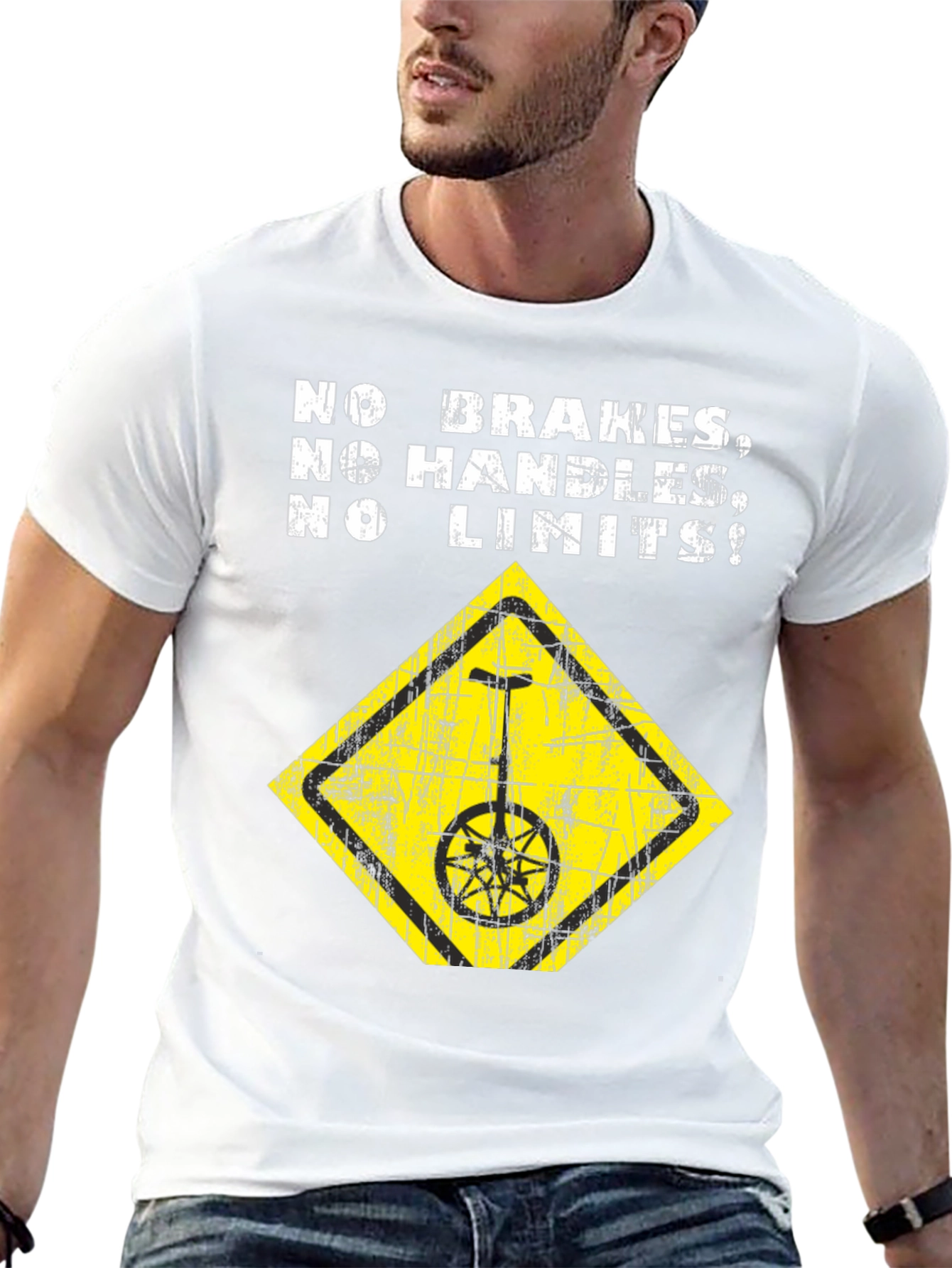 No Brakes Unicycle T-Shirt -  Daredevil Design