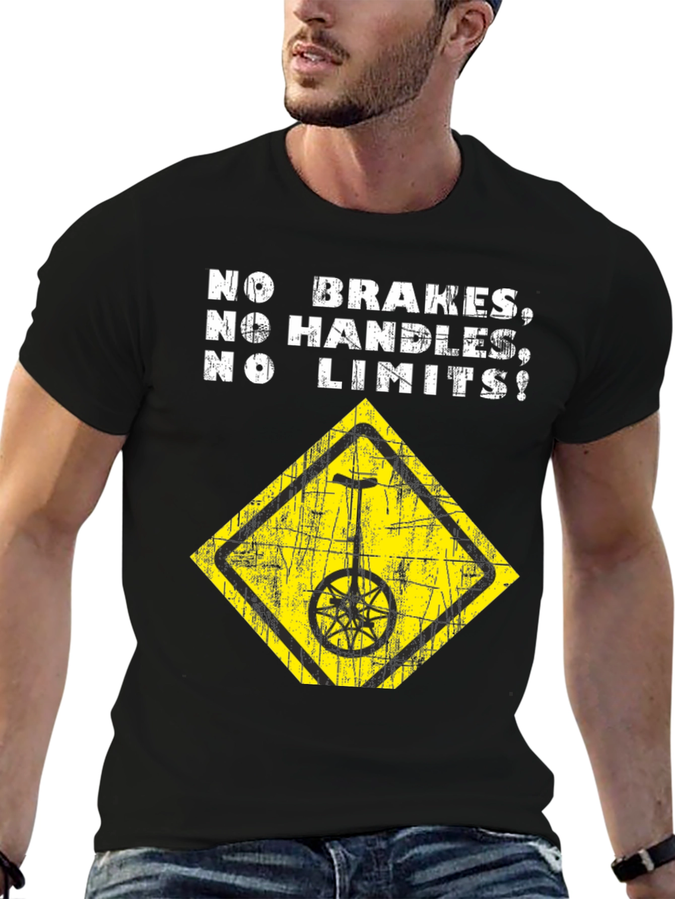 No Brakes Unicycle T-Shirt -  Daredevil Design