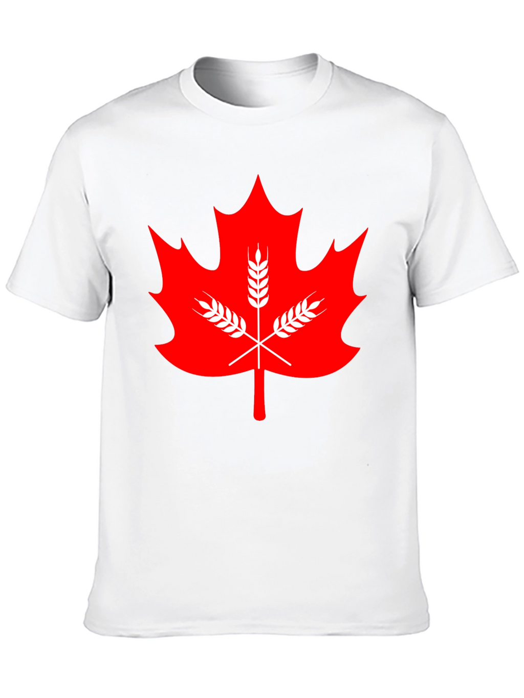 Maple Leaf & Wheat Graphic Tee - Black