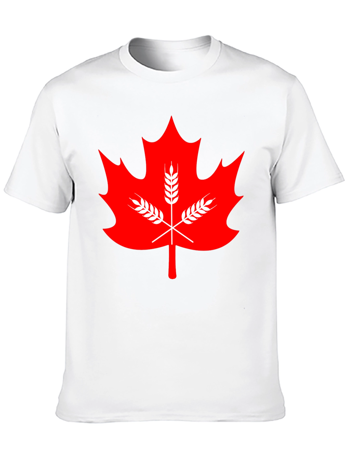 Maple Leaf & Wheat Graphic Tee - Black
