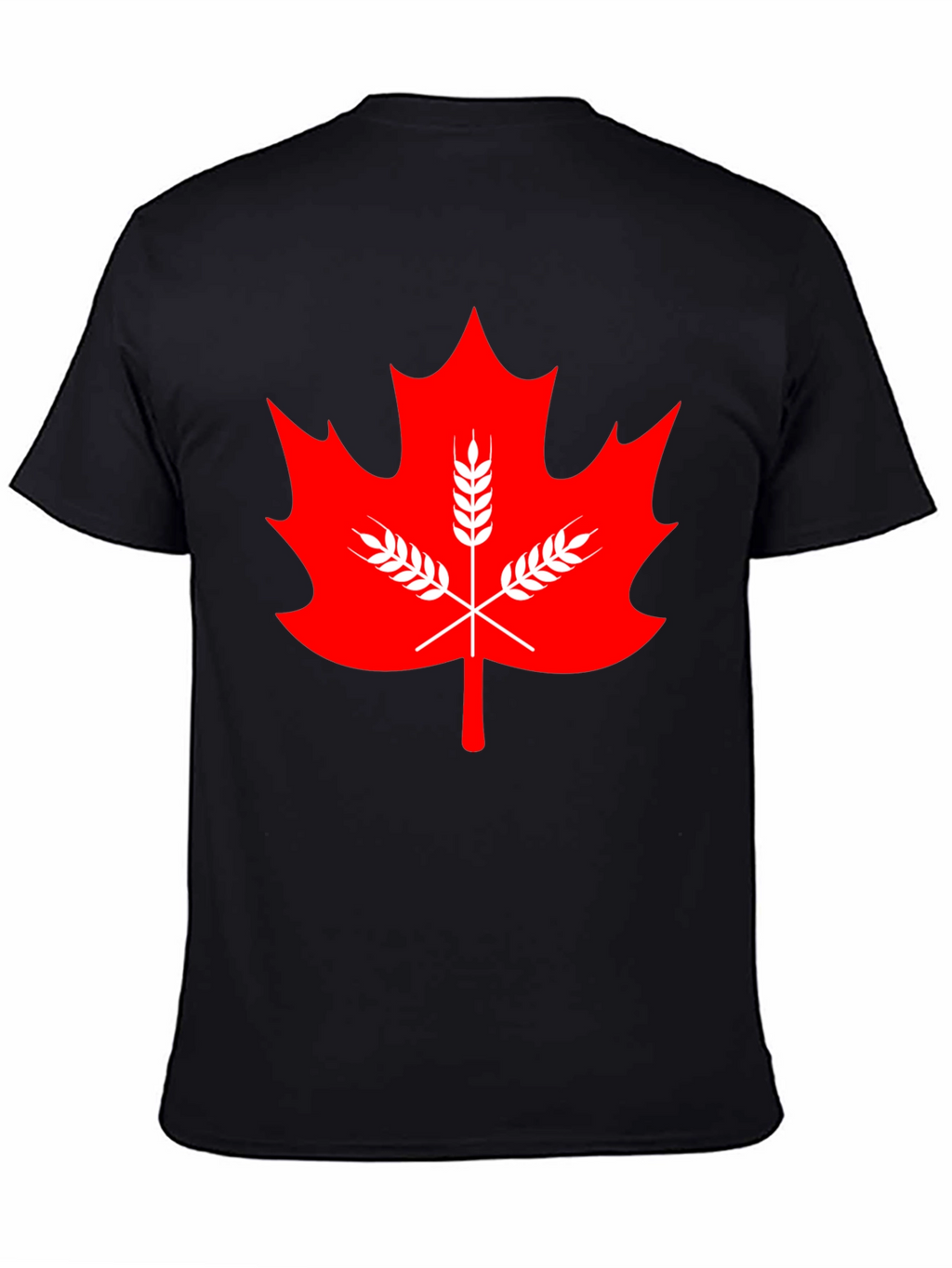 Maple Leaf & Wheat Graphic Tee - Black