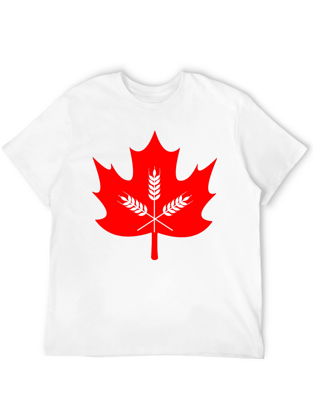 Maple Leaf & Wheat Graphic Tee - Black