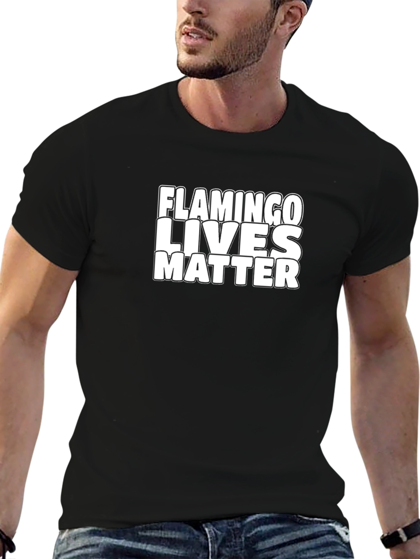 Flamingo Lives Matter Graphic Tee - Black