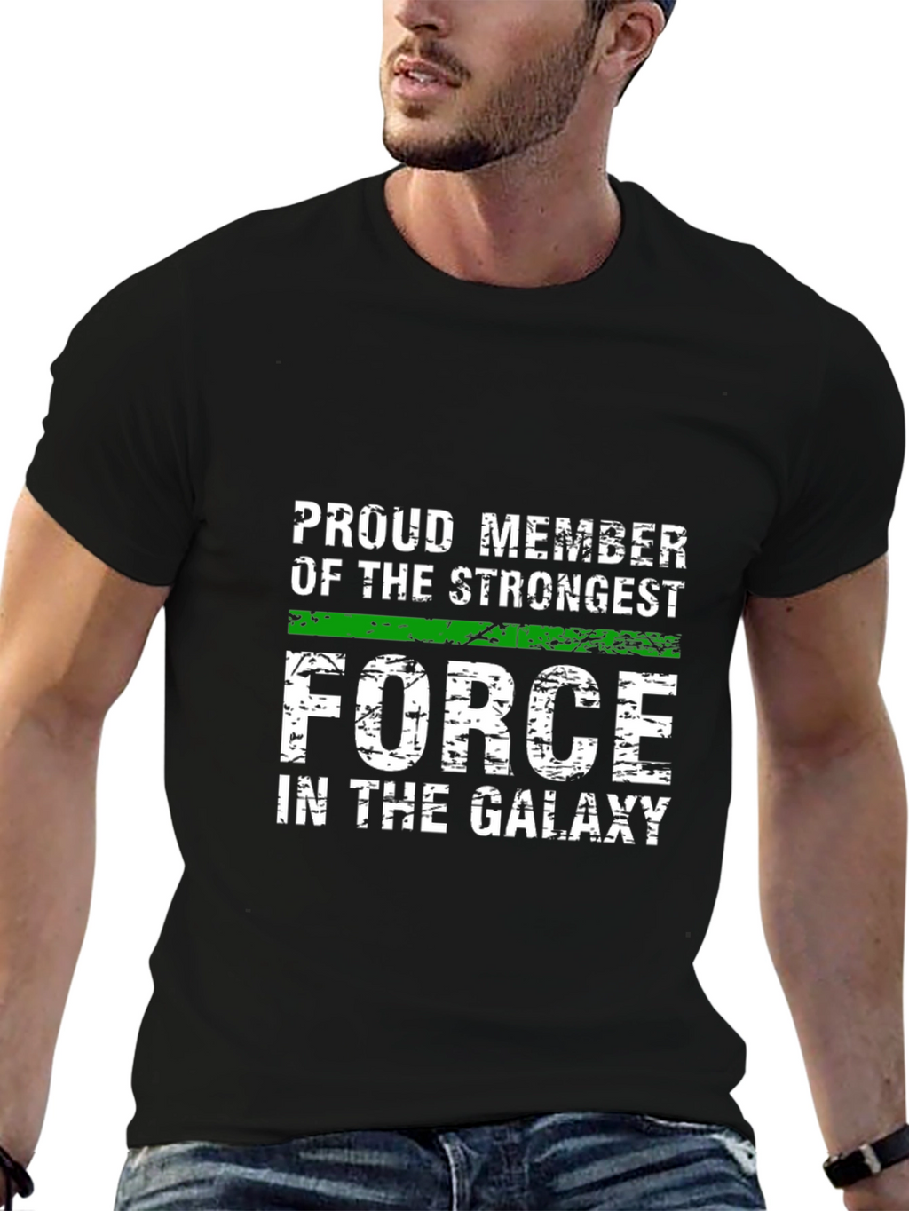 Strongest Force Galaxy Tee - Black Graphic T-Shirt