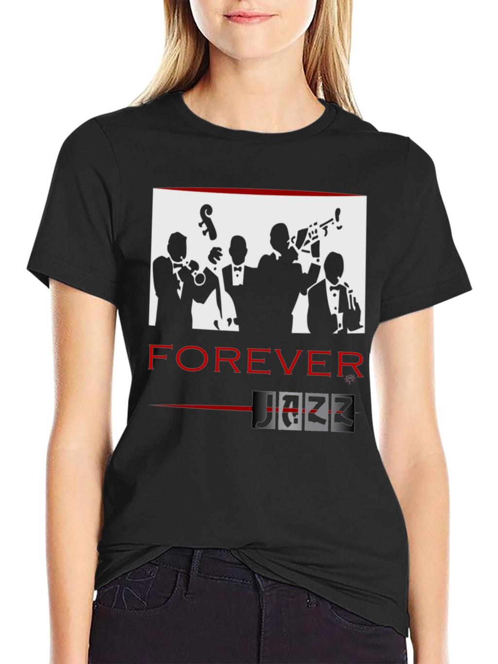 Forever Jazz Graphic T-Shirt - Cool Musician Design