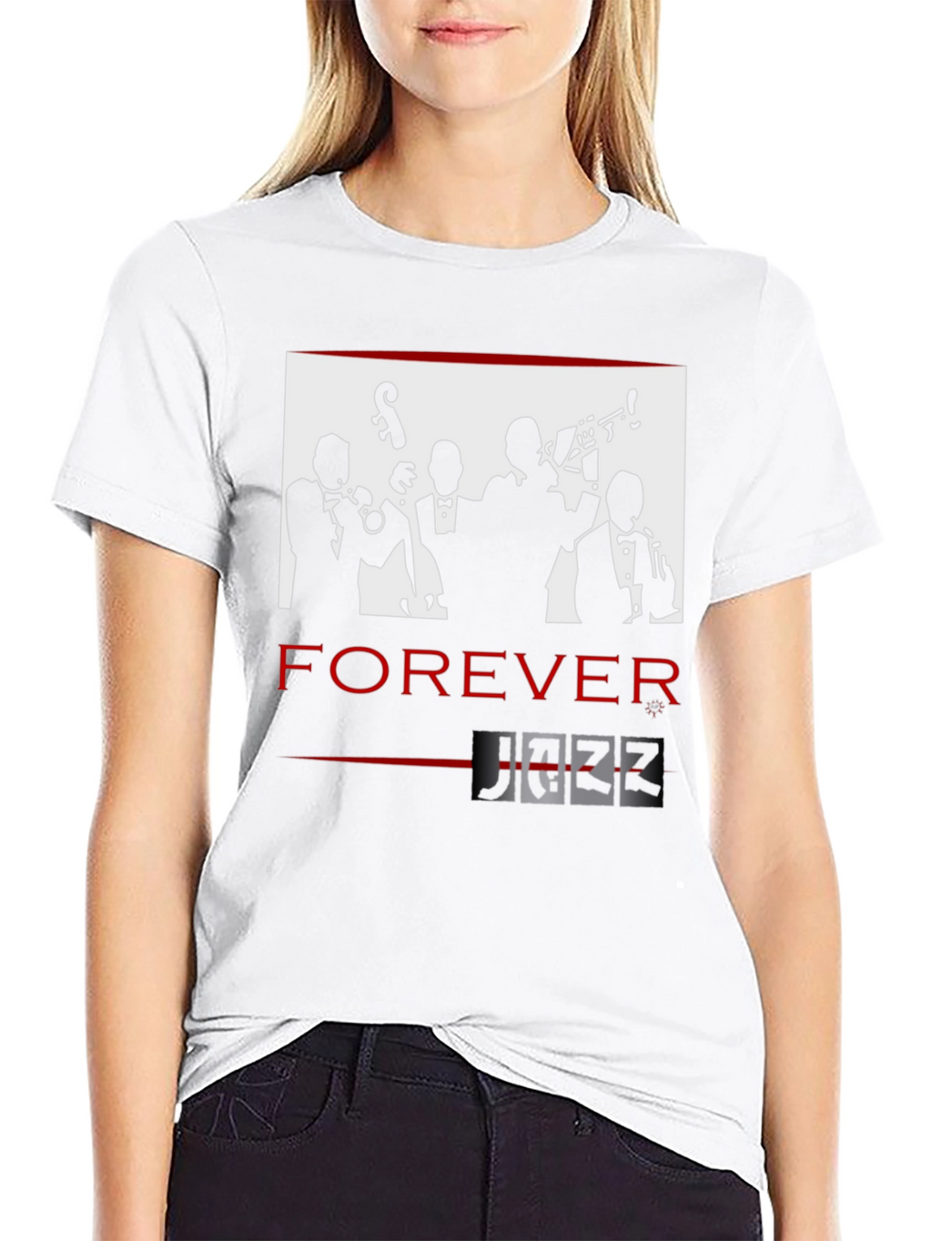 Forever Jazz Graphic T-Shirt - Cool Musician Design