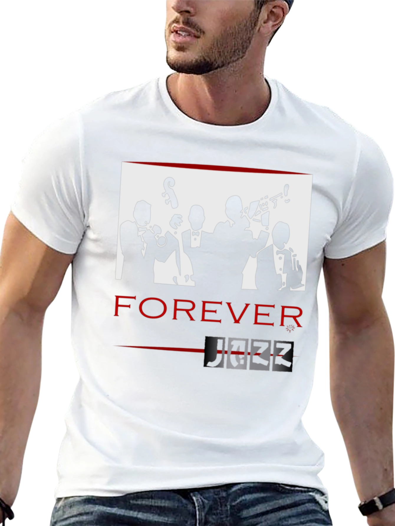 Forever Jazz Graphic T-Shirt - Cool Musician Design