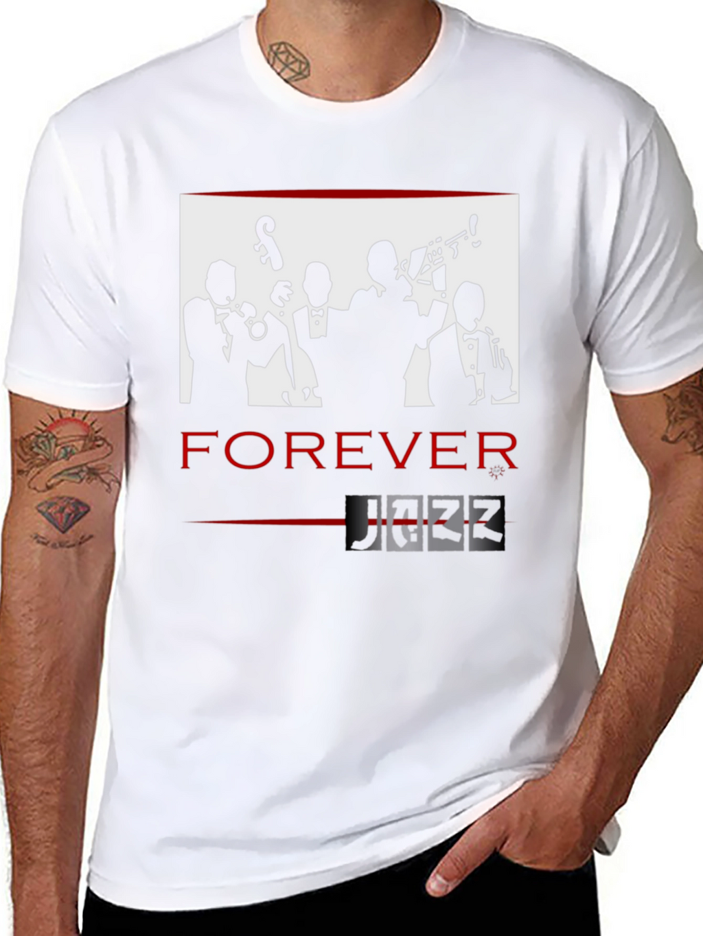 Forever Jazz Graphic T-Shirt - Cool Musician Design
