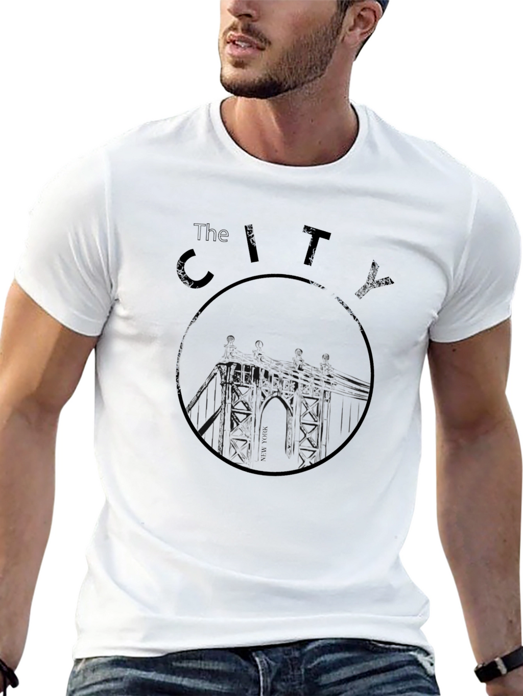 The City Graphic Print Black T-Shirt
