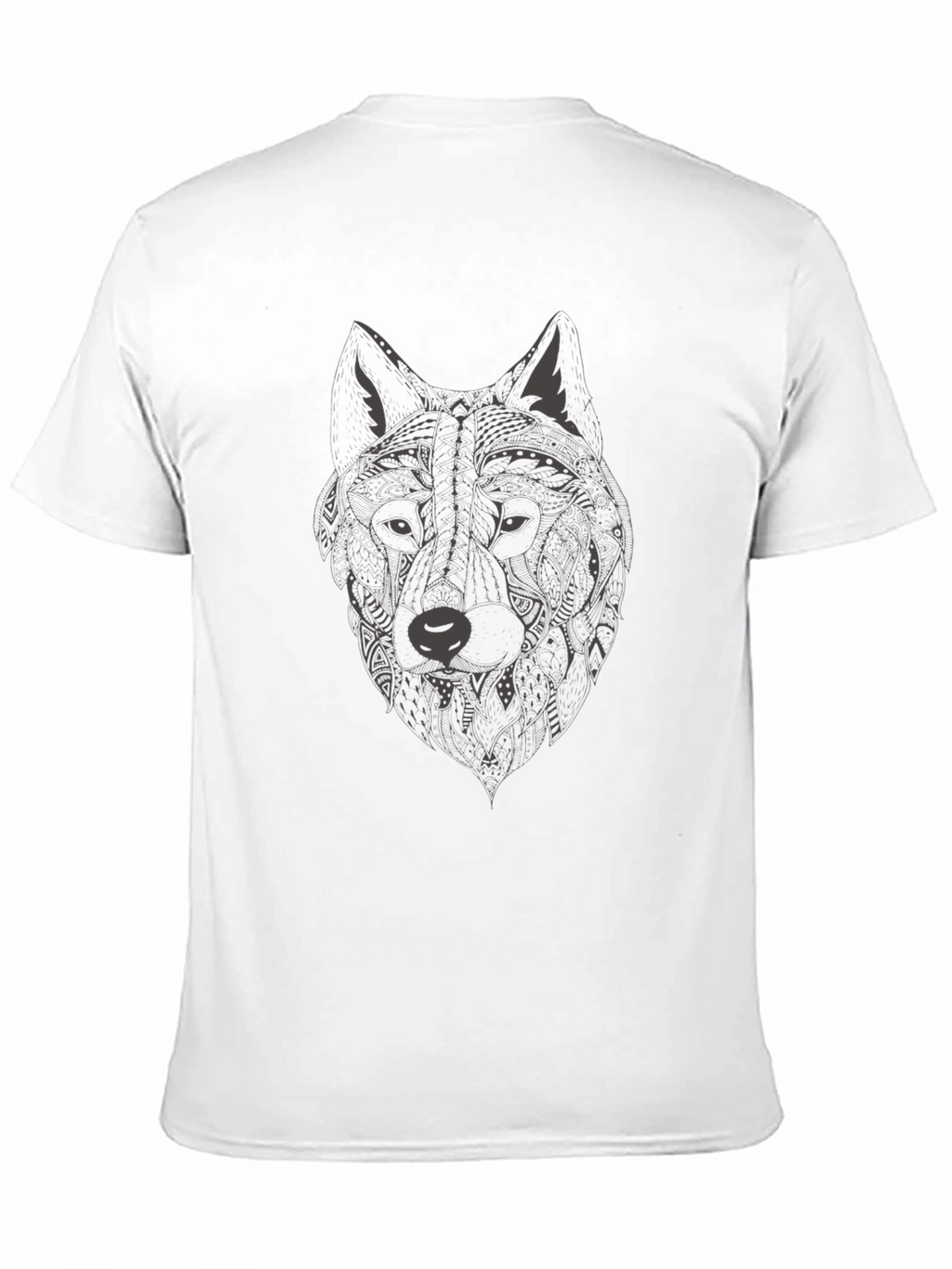 Wolf Graphic Print Crew Neck T-Shirt