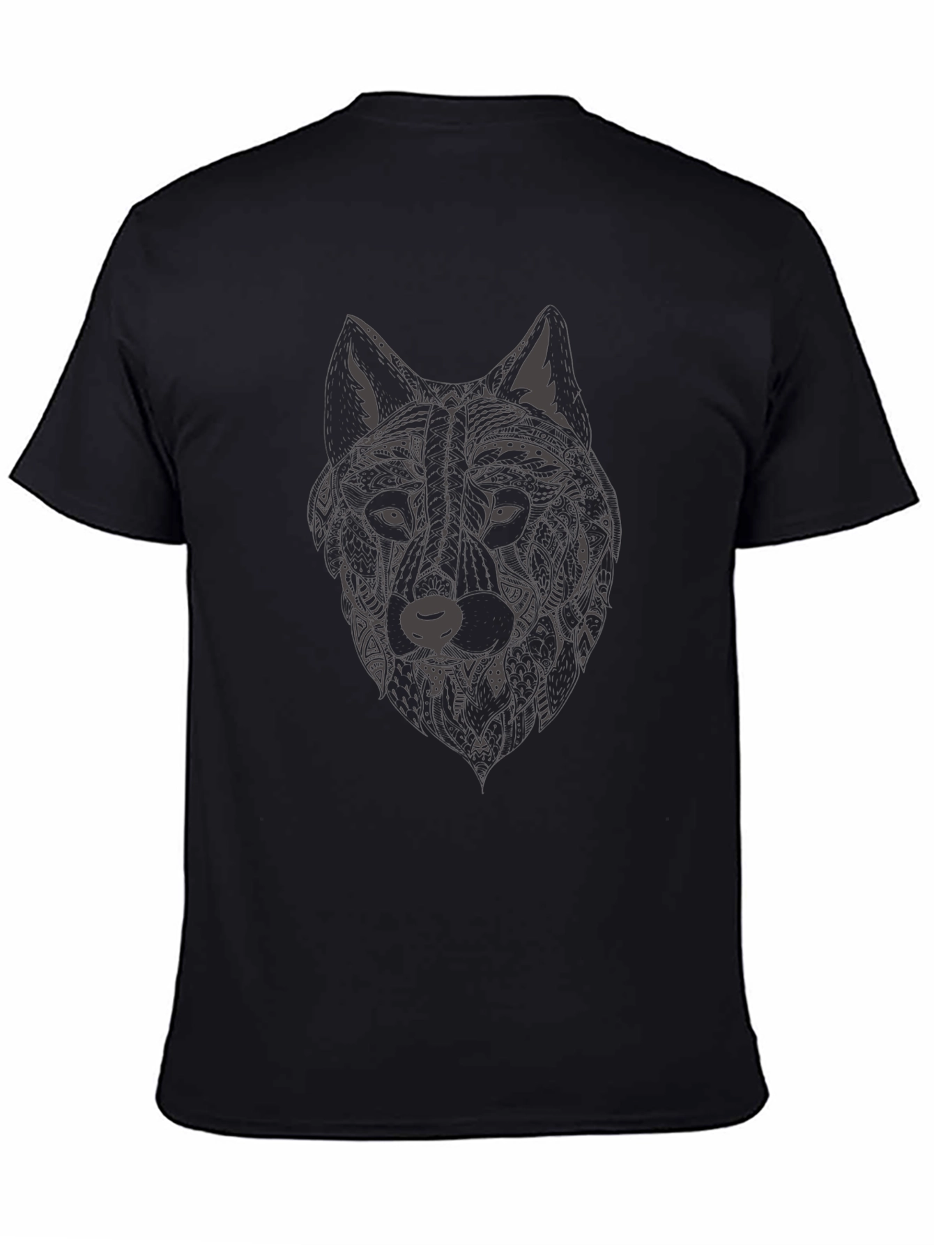 Wolf Graphic Print Crew Neck T-Shirt