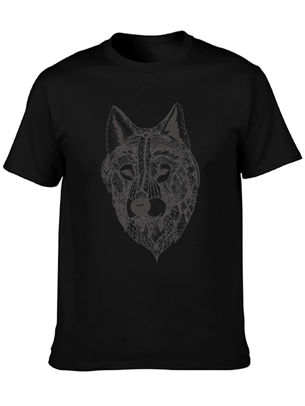 Wolf Graphic Print Crew Neck T-Shirt