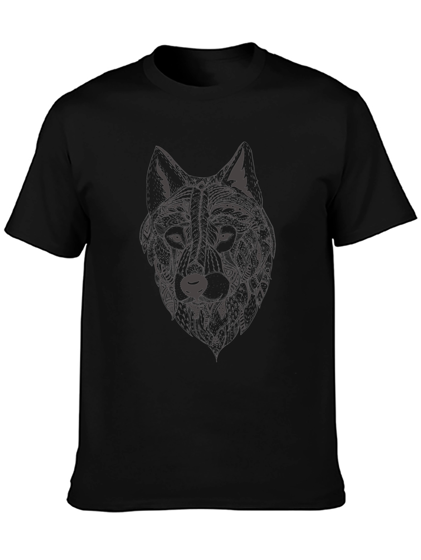 Wolf Graphic Print Crew Neck T-Shirt