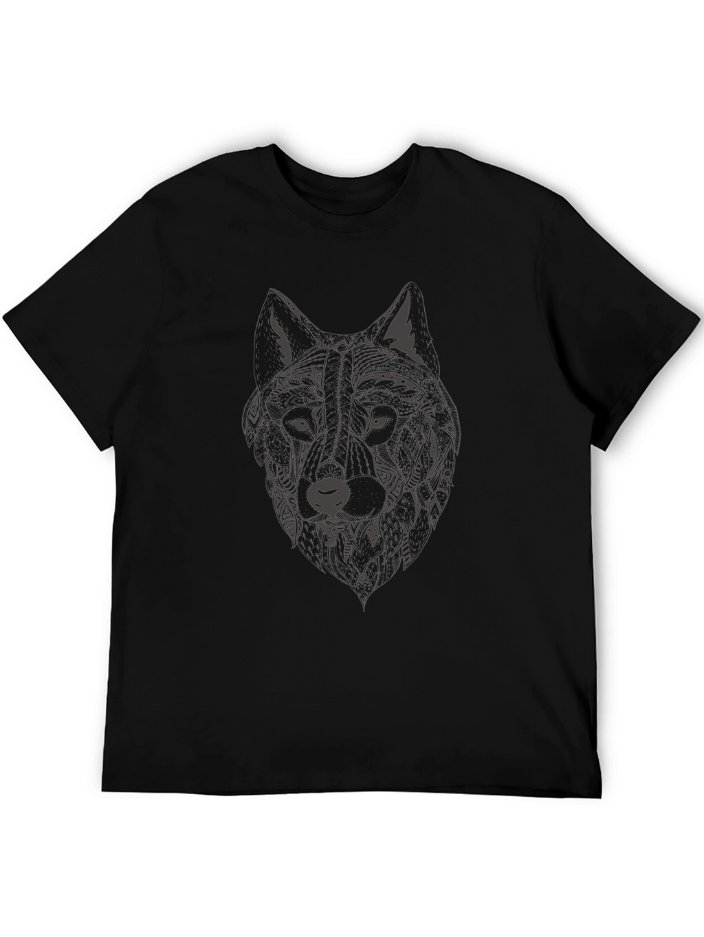 Wolf Graphic Print Crew Neck T-Shirt