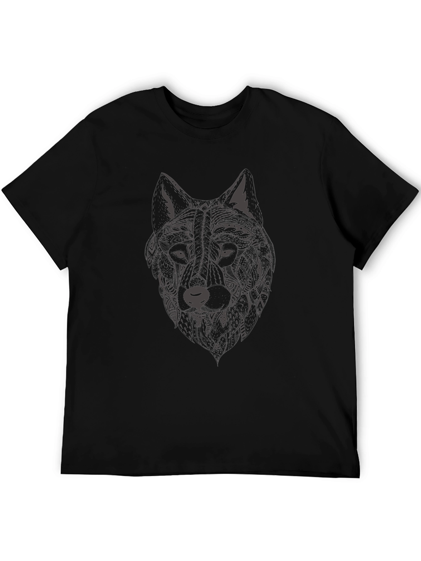 Wolf Graphic Print Crew Neck T-Shirt
