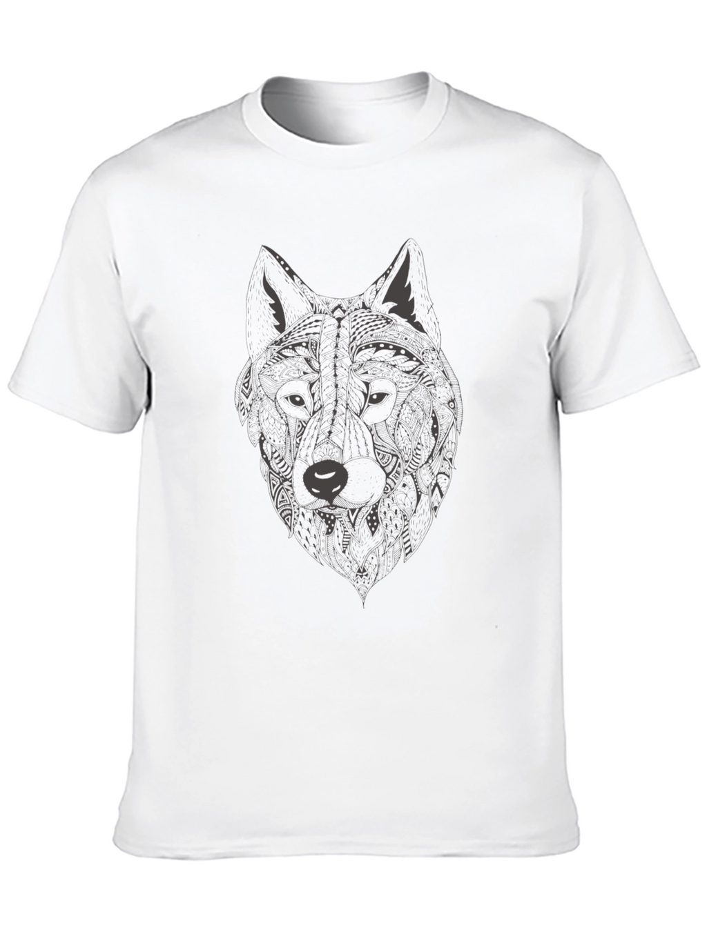 Wolf Graphic Print Crew Neck T-Shirt