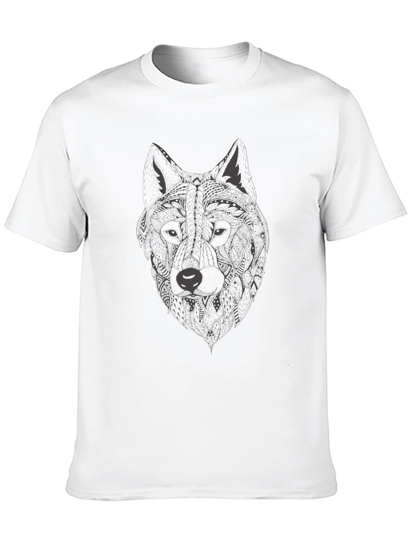 Wolf Graphic Print Crew Neck T-Shirt