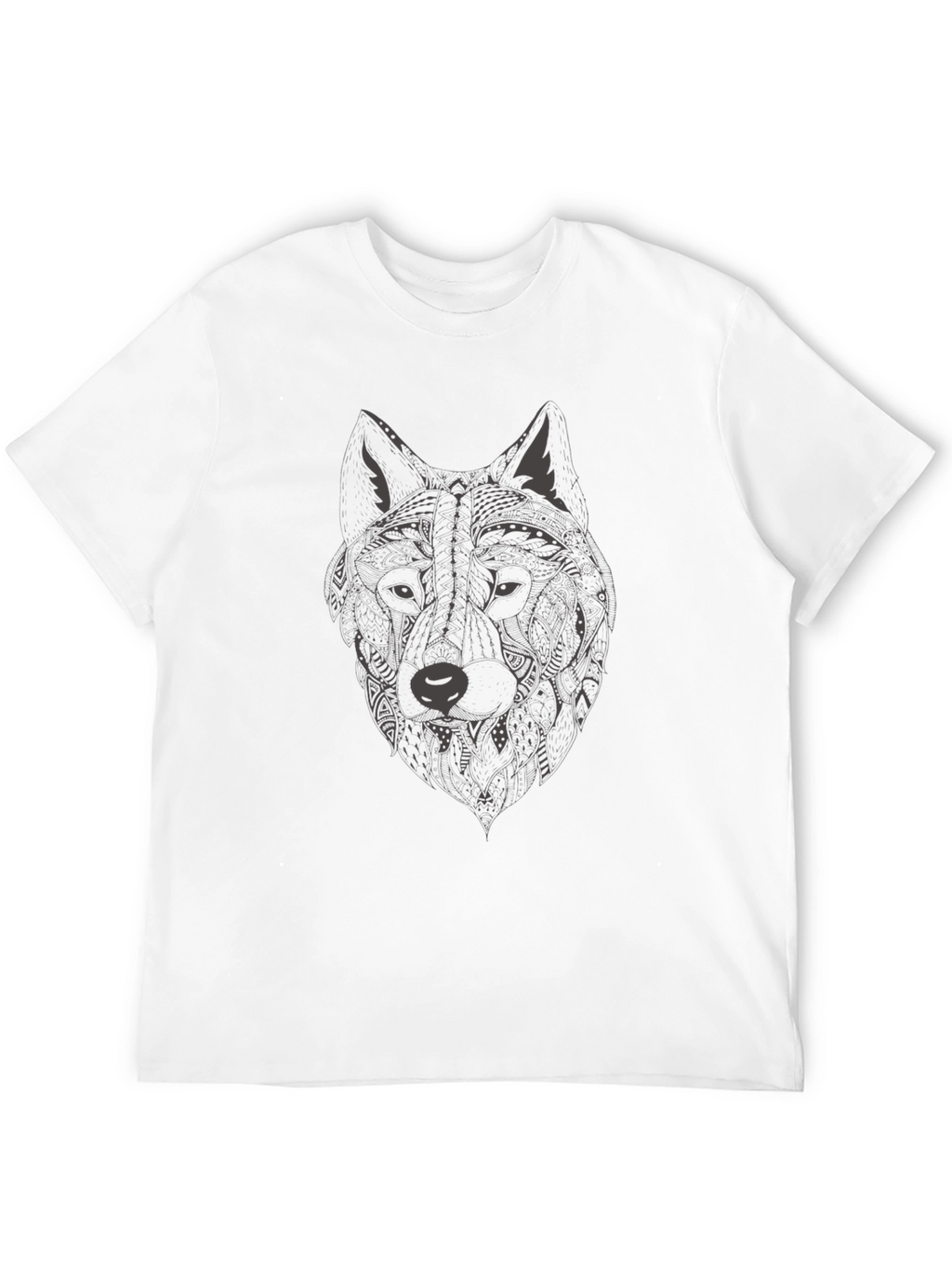 Wolf Graphic Print Crew Neck T-Shirt