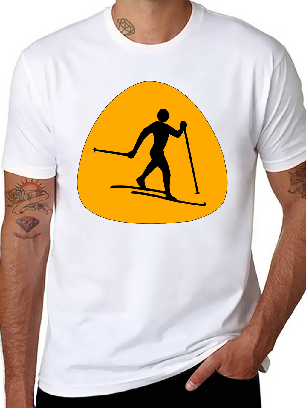 Ski Silhouette T-Shirt - Mens Black Tee